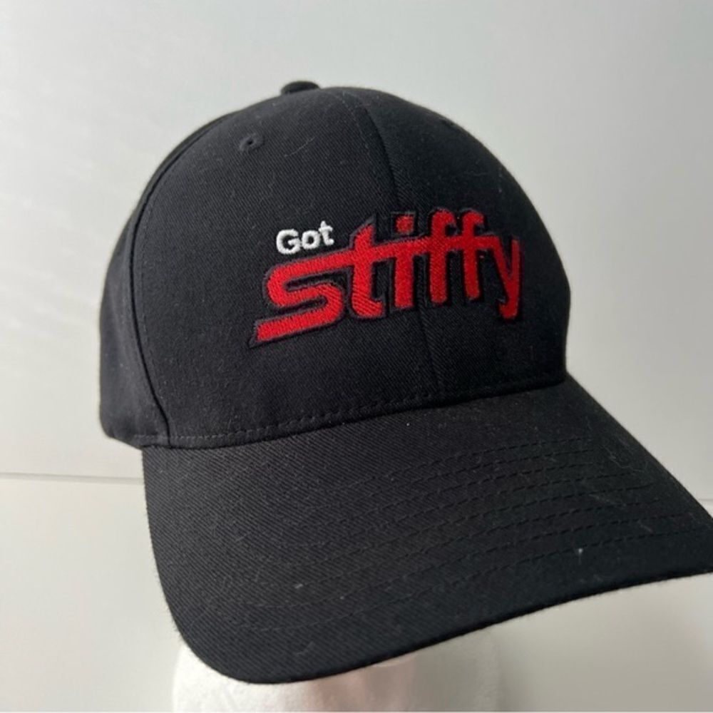 Got Stiffy black and red flex fit baseball hat size large XL EUC